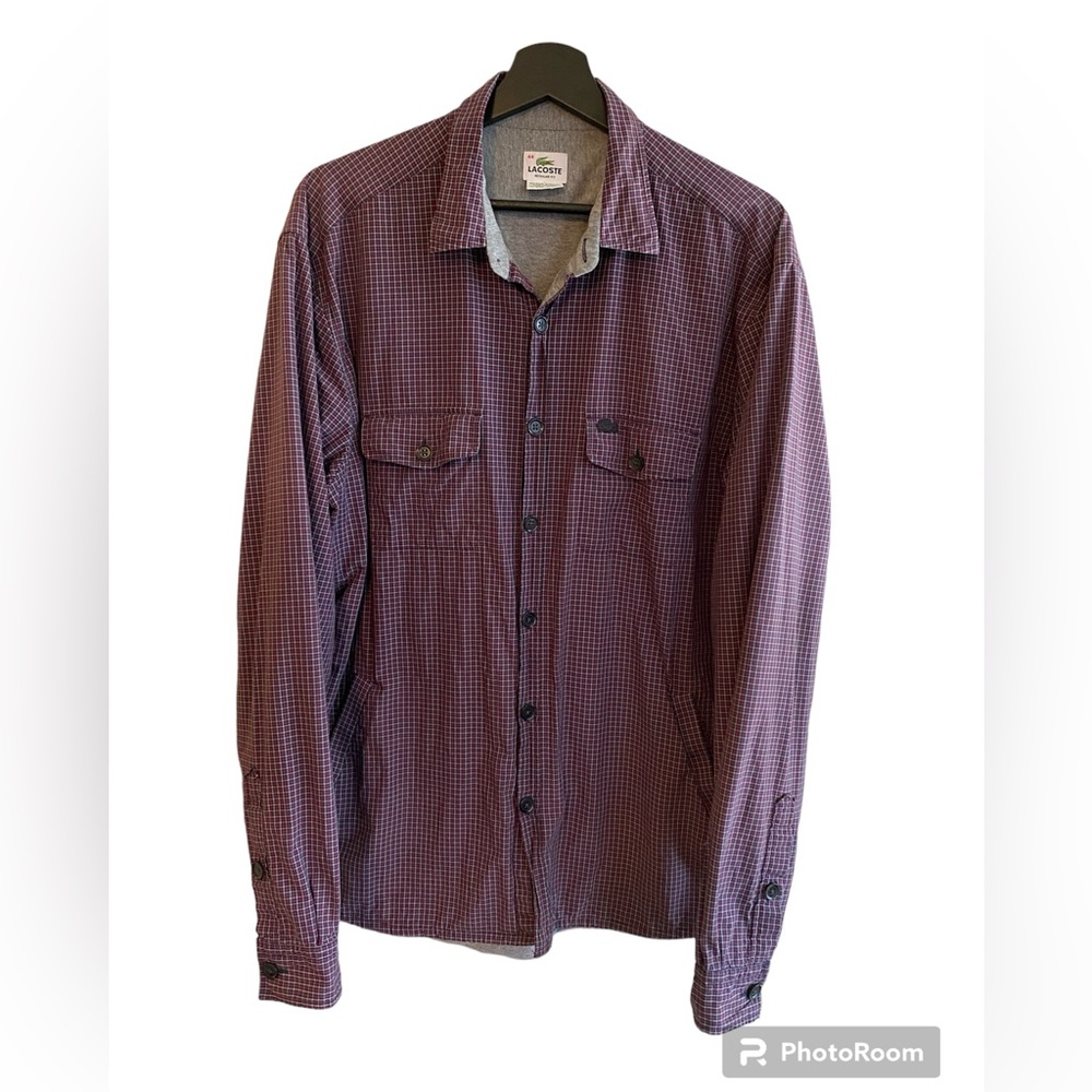 Lacoste lined checked shirt Size 44 (XL)